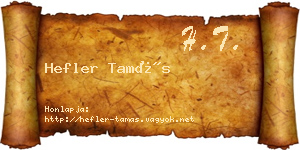 Hefler Tamás névjegykártya
